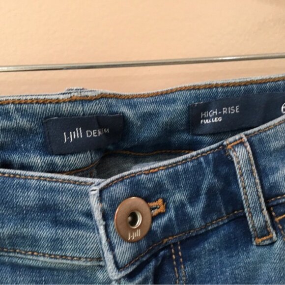 J. Jill Denim High Rise Full Leg Jeans Straight Washed Blue Women Size 6 - Picture 3 of 6